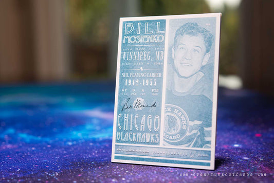 Bill Mosienko Chicago Blackhawks Signature Cut Card Back