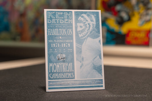 Ken Dryden Montreal Canadiens Signature Cut Card Back