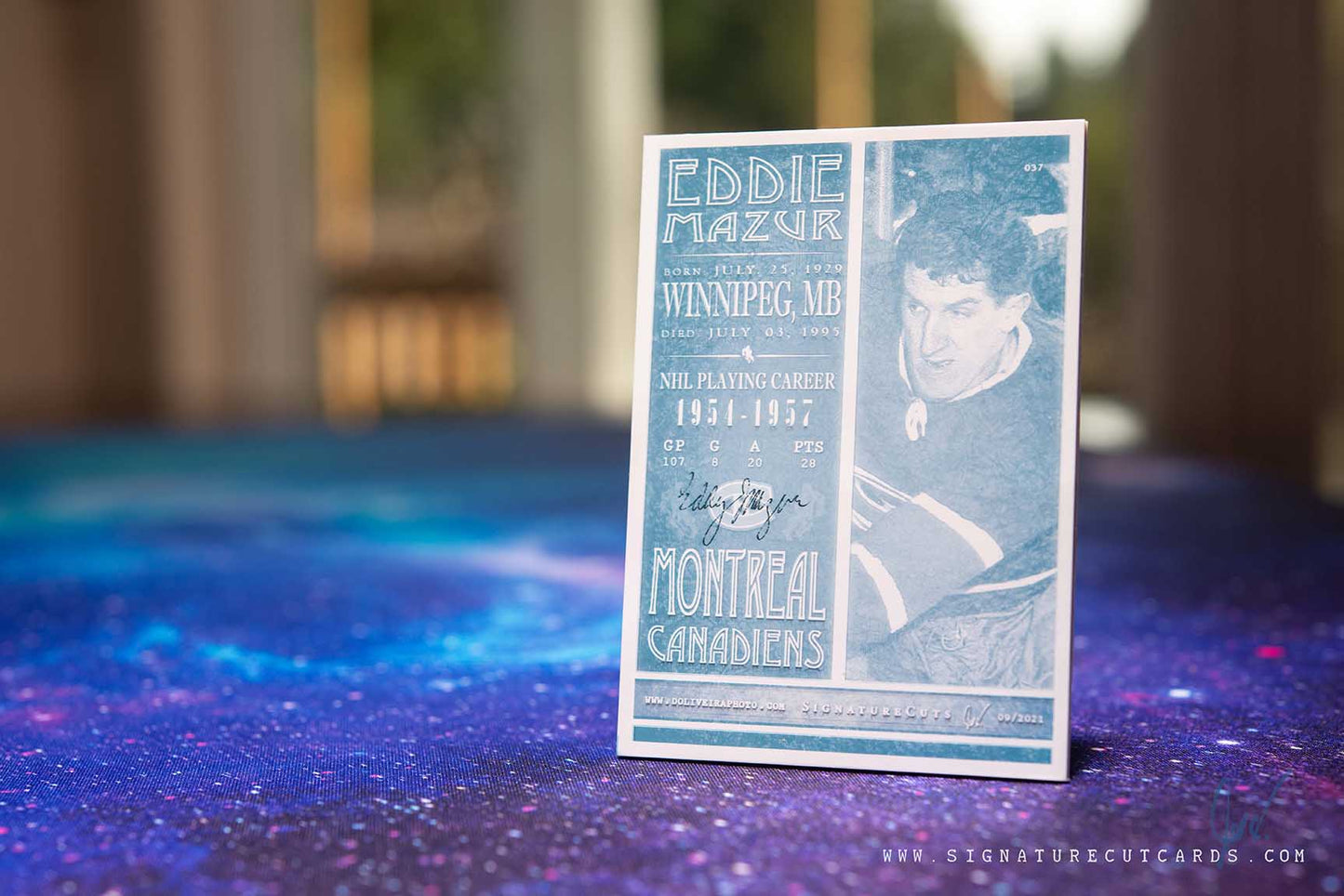Eddie Mazur Montreal Canadiens Vintage Signature Cut Card