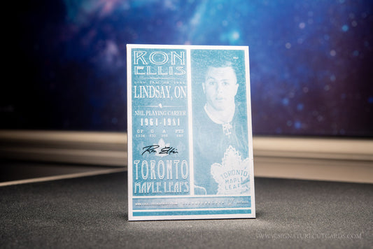 Ron Ellis Toronto Maple Leafs Signature Cut Card Back