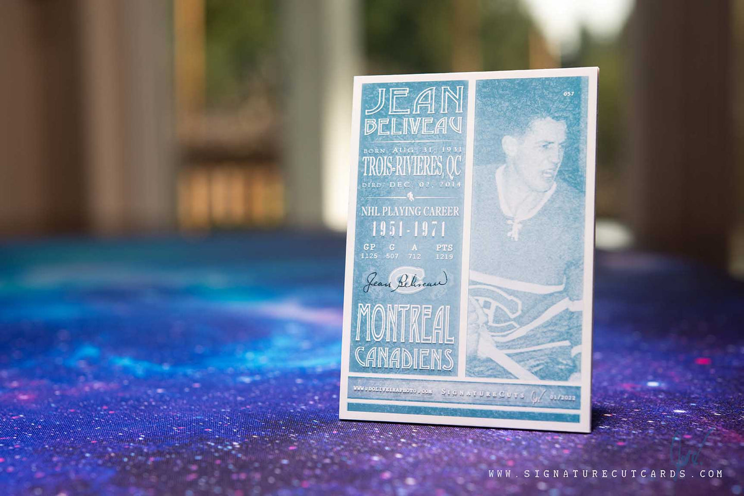 Jean Beliveau Montreal Canadiens Vintage Signature Cut Card