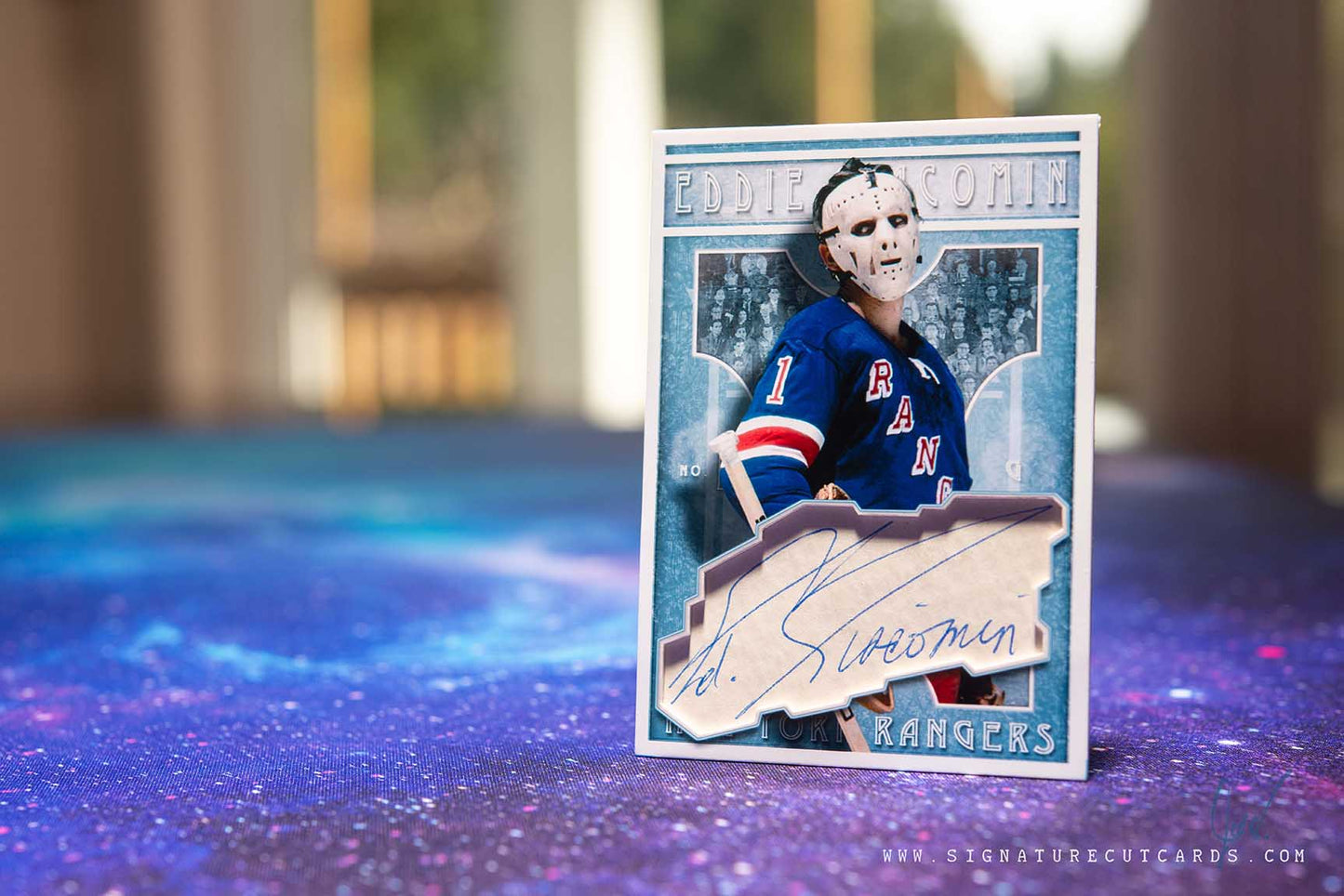 Eddie Giacomin New York Rangers Vintage Signature Cut Card