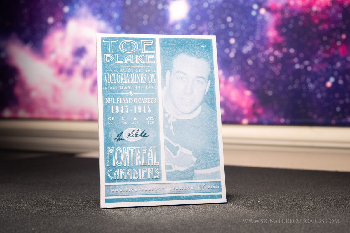 Toe Blake Montreal Canadiens Vintage Signature Cut Card