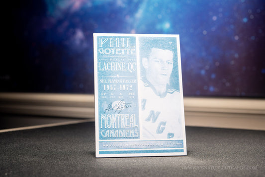 Phil Goyette New York Rangers Signature Cut Card Back