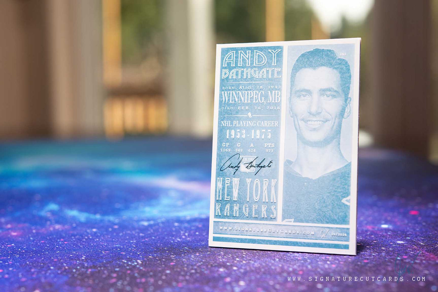Andy Bathgate New York Rangers Vintage Signature Cut Card