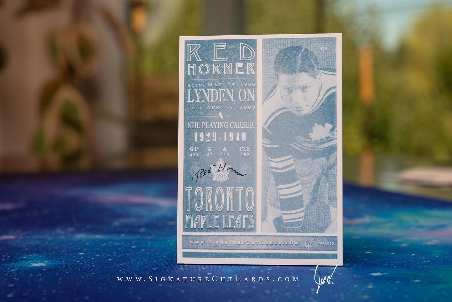 Red Horner Toronto Maple Leafs Vintage Signature Cut Card