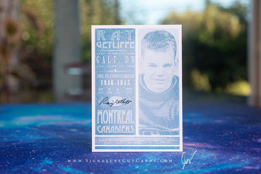 Ray Getliffe Montreal Canadiens Signature Cut Card Back