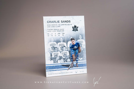 Charlie Sands Toronto Maple Leafs Signature Cut Card Back