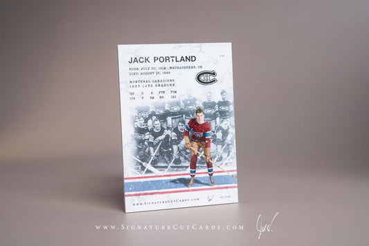 Jack Portland Montreal Canadiens Signature Cut Card Back