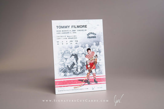 Tommy Filmore Detroit Falcons Signature Cut Card Back