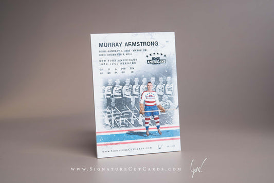 Murray Armstrong New York Americans Signature Cut Card Back