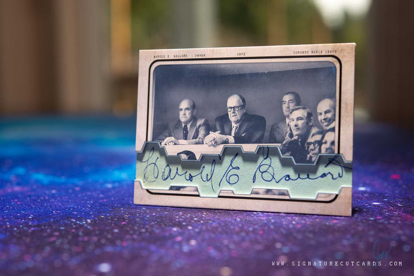 Harold E. Ballard Toronto Maple Leafs AP Wirephoto Signature Cut Card