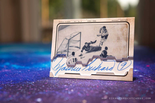 Maurice Richard Montreal Canadiens AP Wirephoto Signature Cut Card