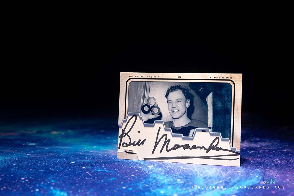 Bill Mosienko Chicago Blackhawks AP Wirephoto Signature Cut Card