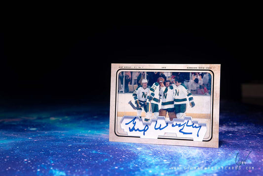 Gump Worsley Minnesota North Stars AP Wirephoto Signature Cut Card