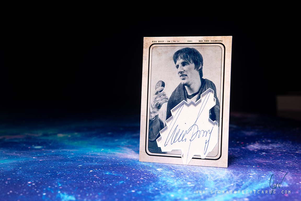 Mike Bossy New York Islanders AP Wirephoto Signature Cut Card