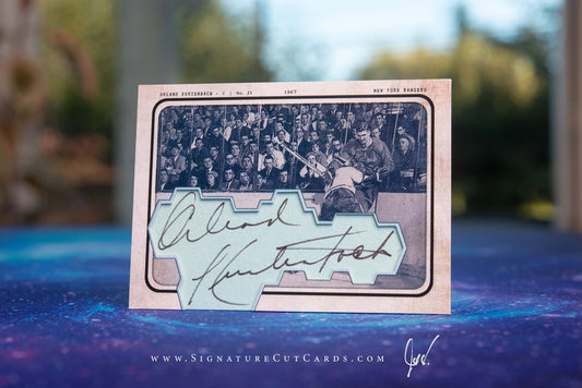 Orland Kurtenbach New York Rangers AP Wirephoto Signature Cut Card