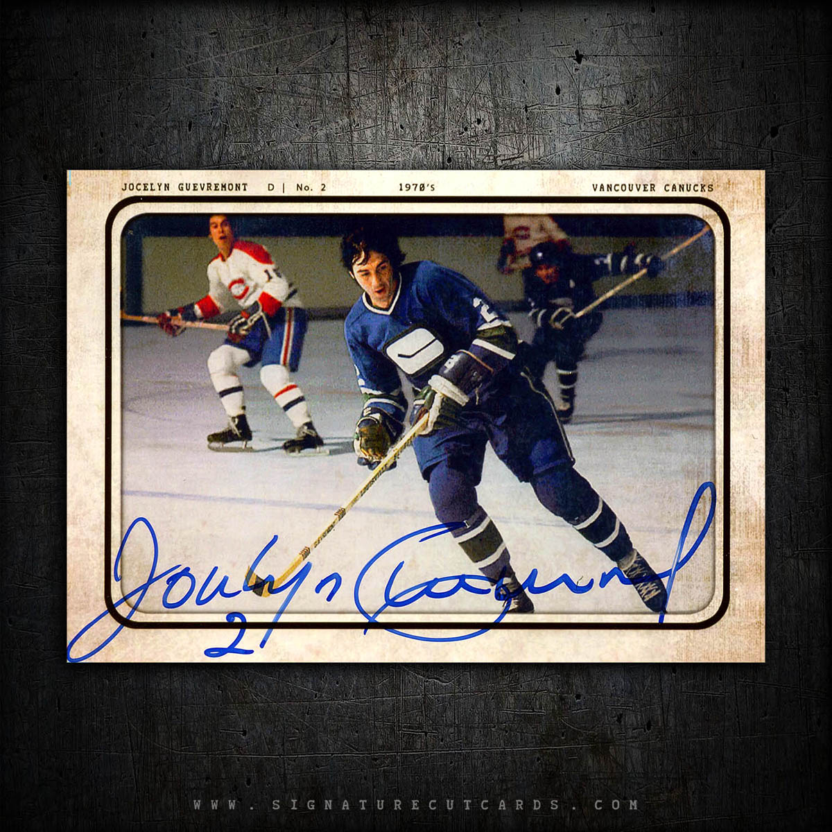 Jocelyn Guevermont Vancouver Canucks AP Wirephoto Authentic Hand Signed Card