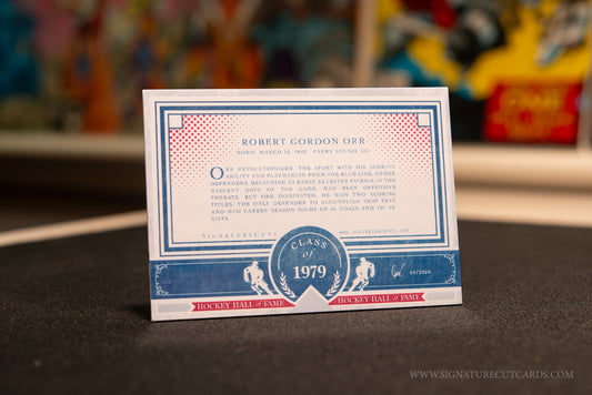 Bobby Orr Boston Bruins Signature Cut Card Back