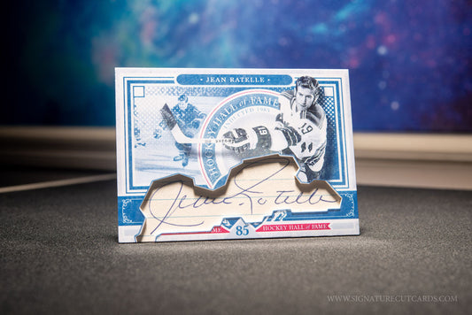 Jean Ratelle New York Rangers HHOF Class of Signature Cut Card