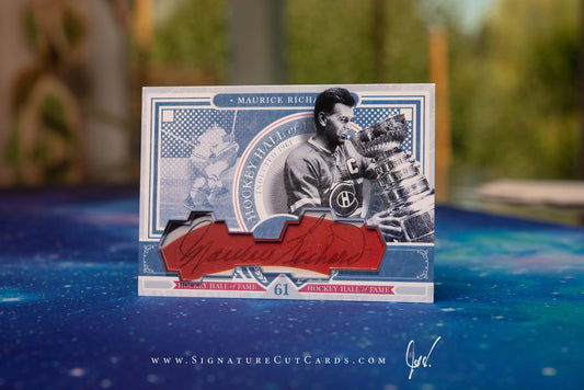 Maurice Richard Montreal Canadiens HHOF Class of Signature Cut Card
