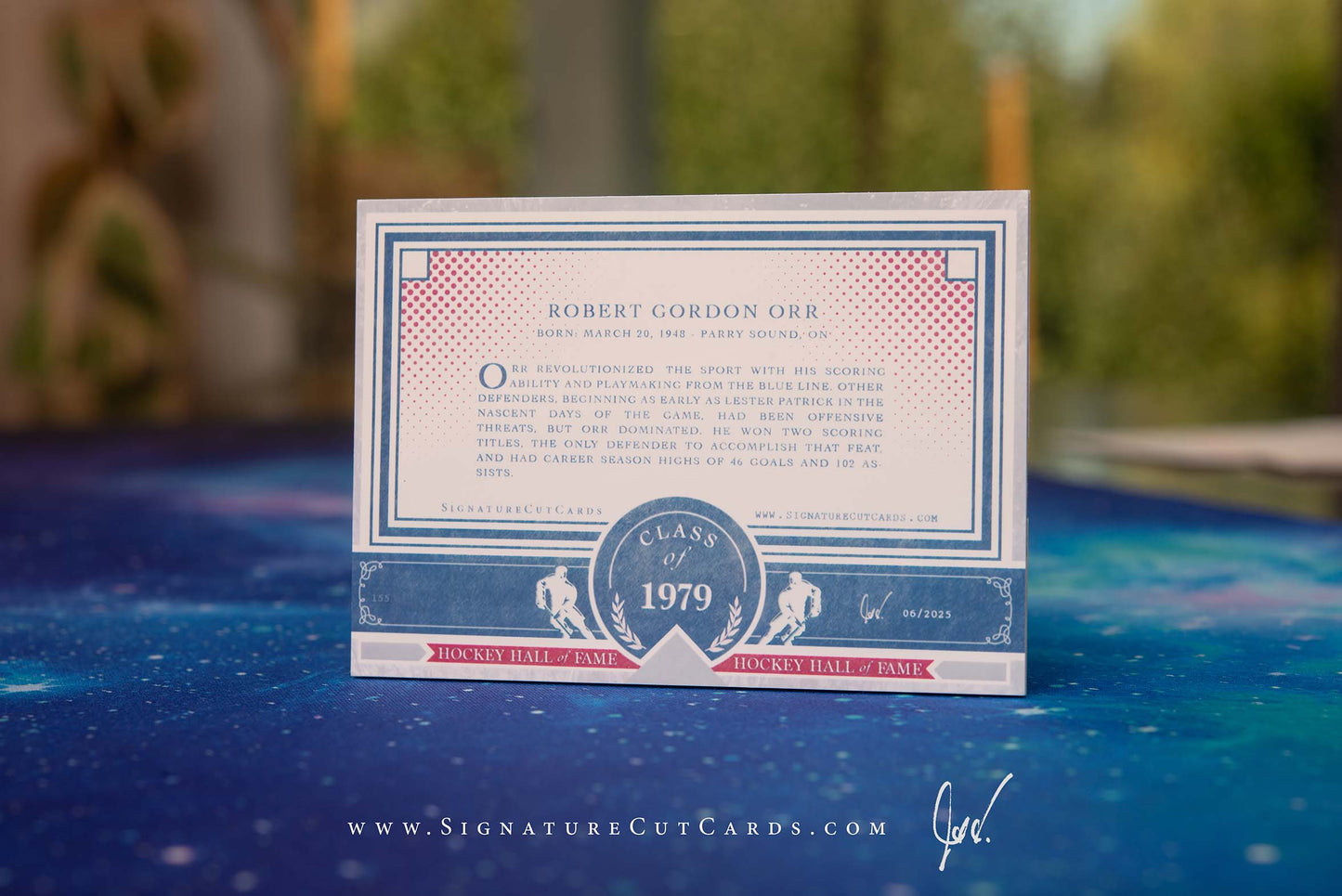 Bobby Orr Boston Bruins HHOF Class of Signature Cut Card