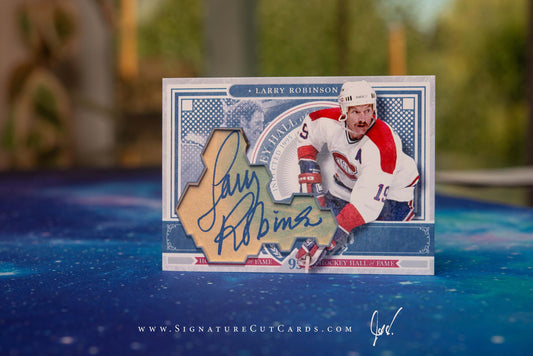 Larry Robinson  Montreal Canadiens HHOF Class of Signature Cut Card