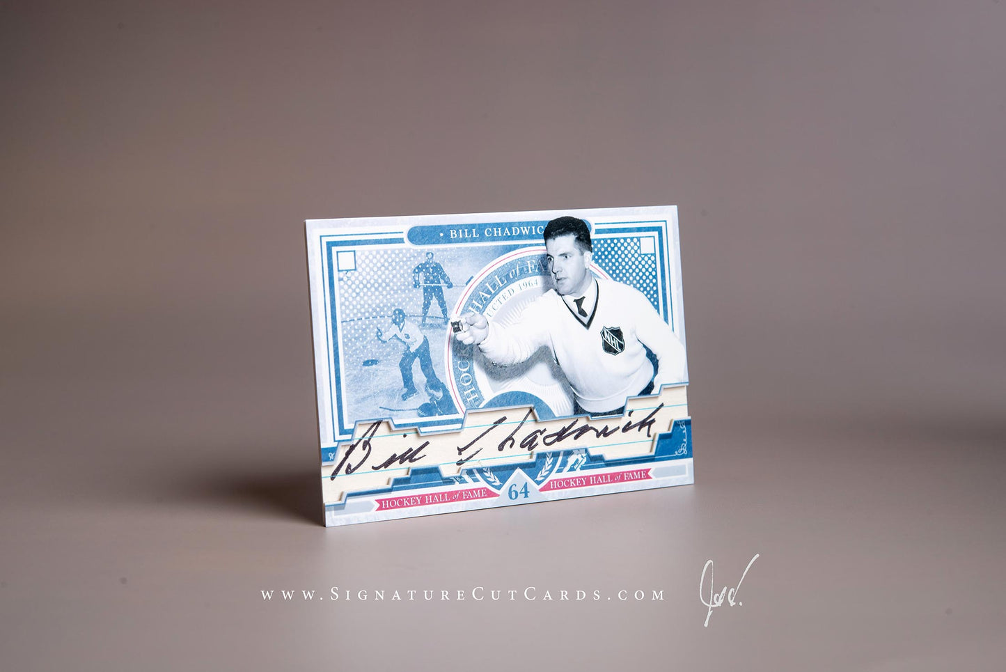 Bill Chadwick National Hockey League Signature Cut Card Autograph