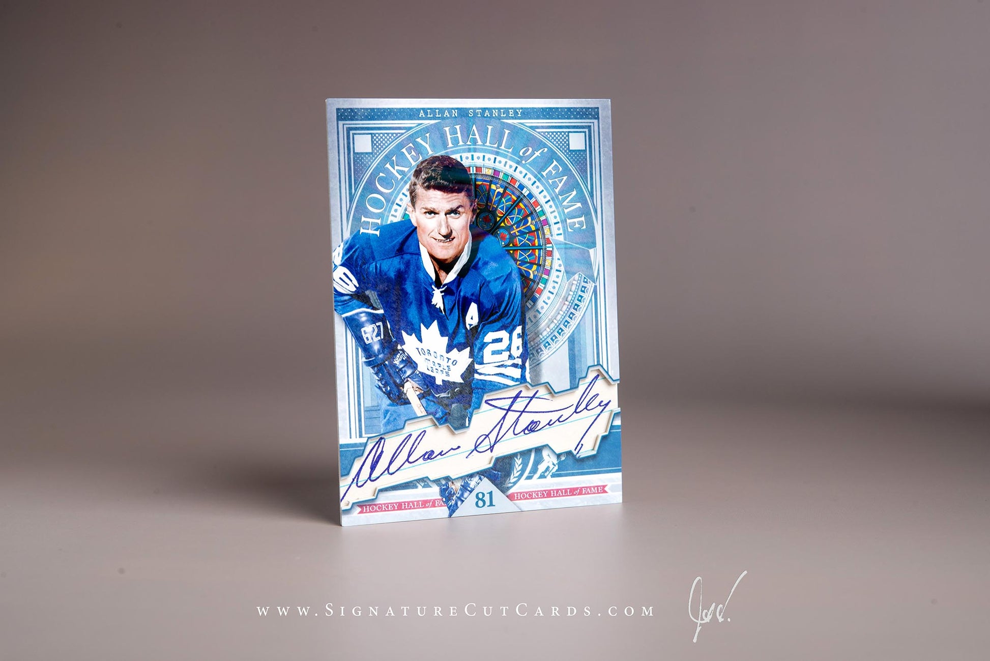 Allan Stanley Toronto Maple Leafs Signature Cut Card Autograph