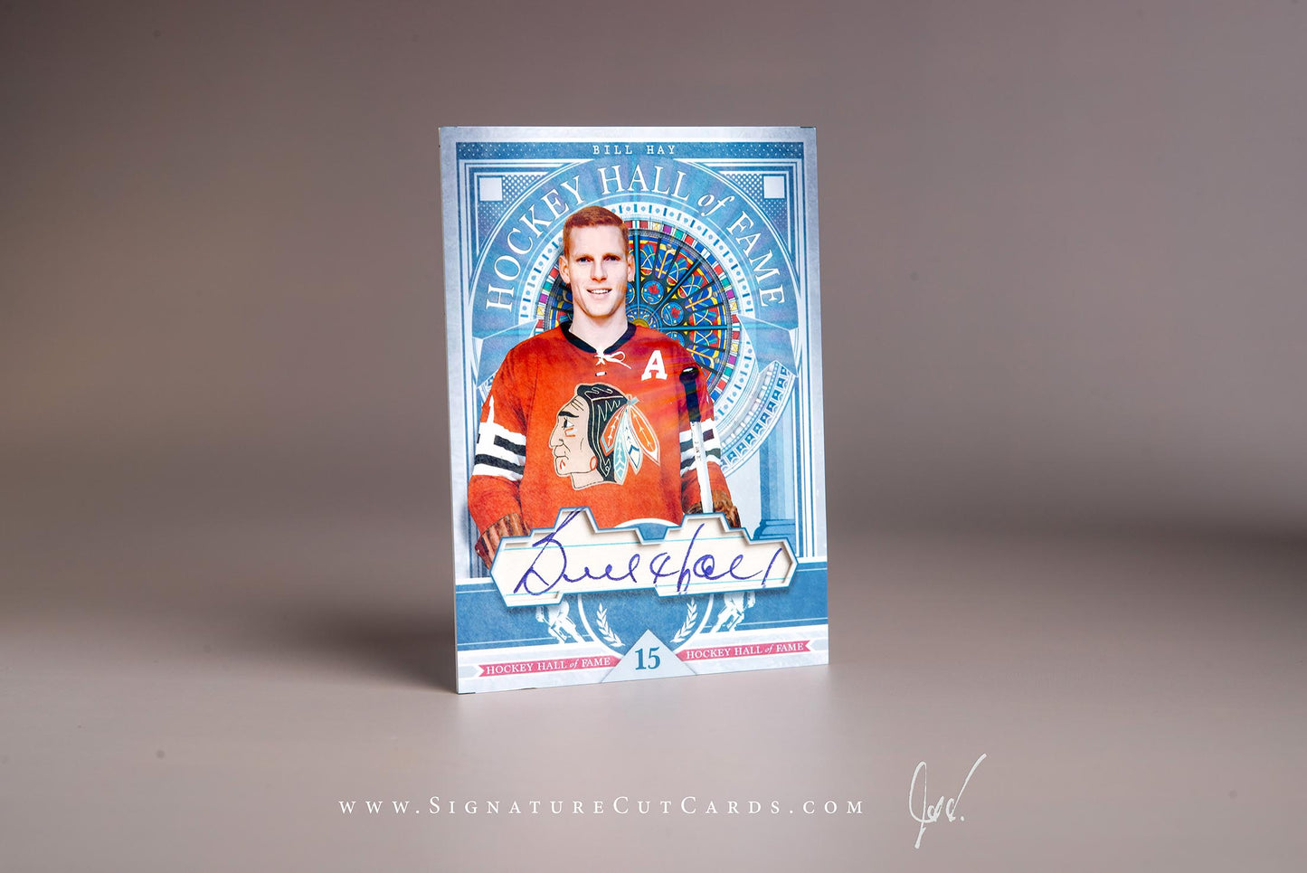 Bill Hay Chicago Blackhawks Signature Cut Card Autograph