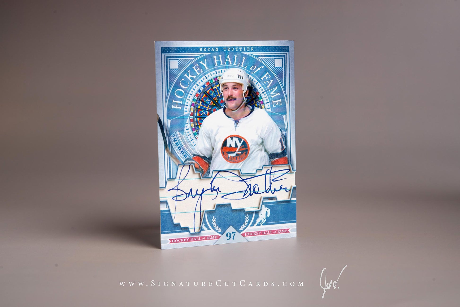 Bryan Trottier New York Islanders Signature Cut Card Autograph