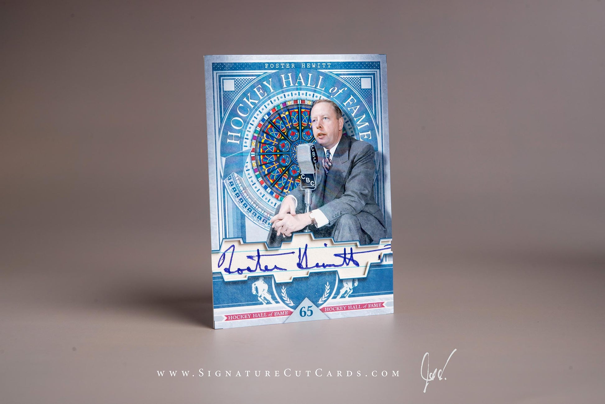 Foster Hewitt National Hockey League Signature Cut Card Autograph