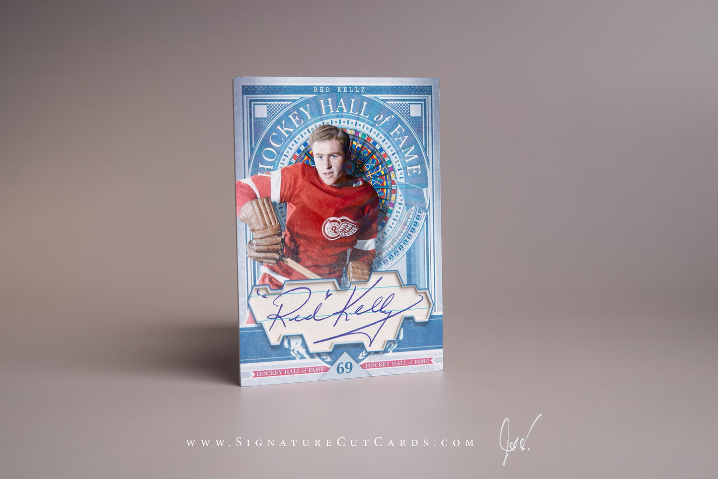Red Kelly Detroit Red Wings Signature Cut Card Autograph