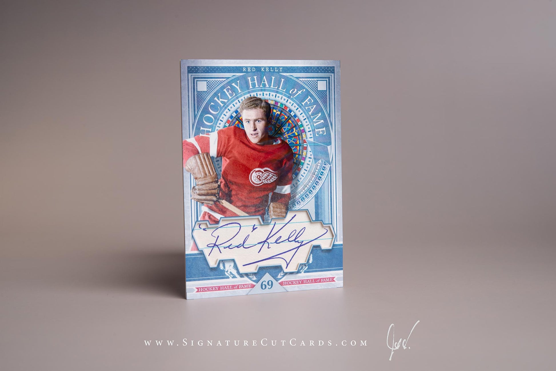 Red Kelly Detroit Red Wings Signature Cut Card Autograph