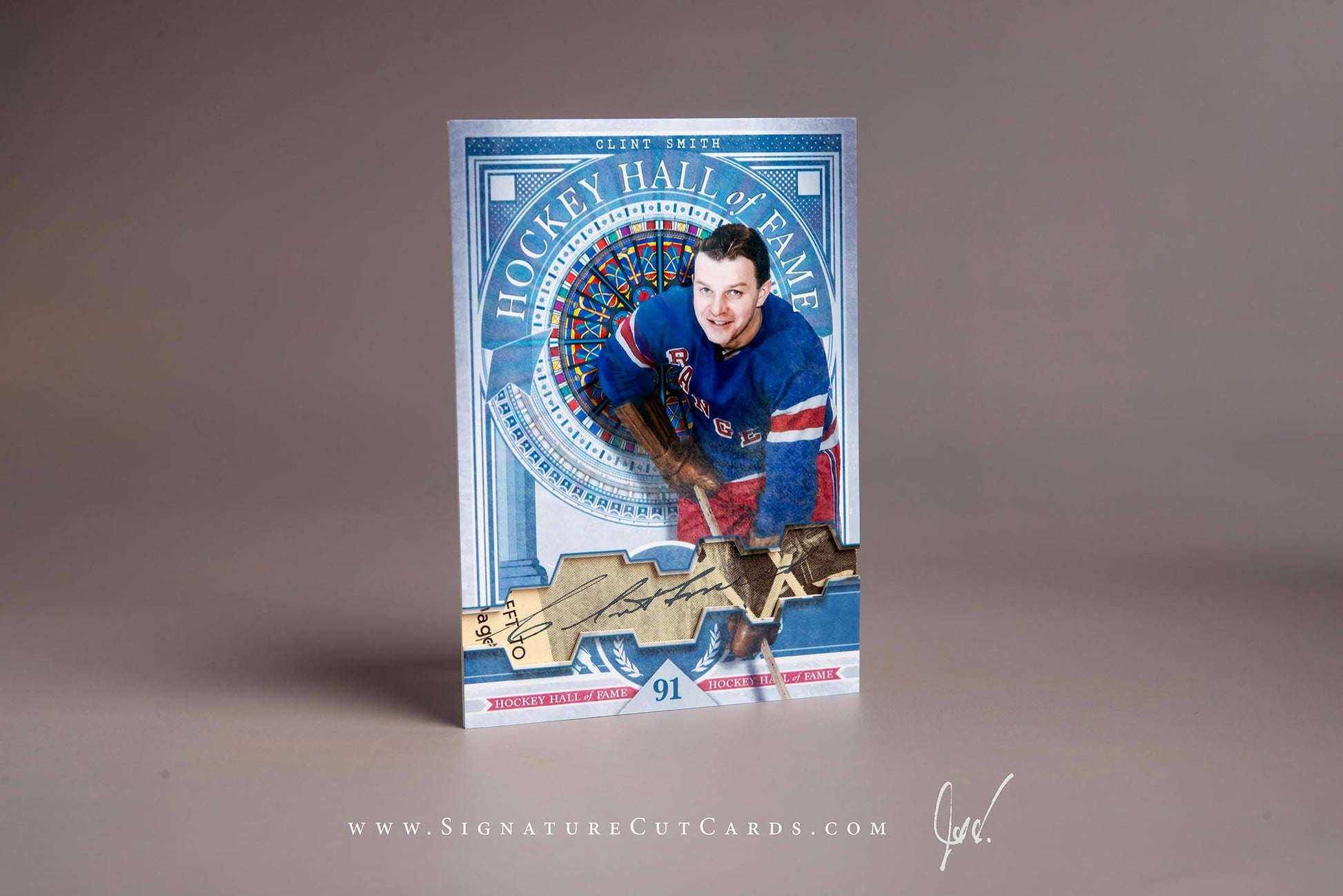 Clint Smith New York Rangers Signature Cut Card Autograph