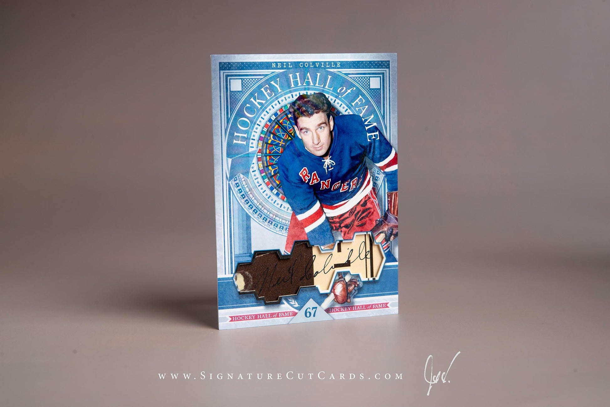 Neil Colville New York Rangers Signature Cut Card Autograph