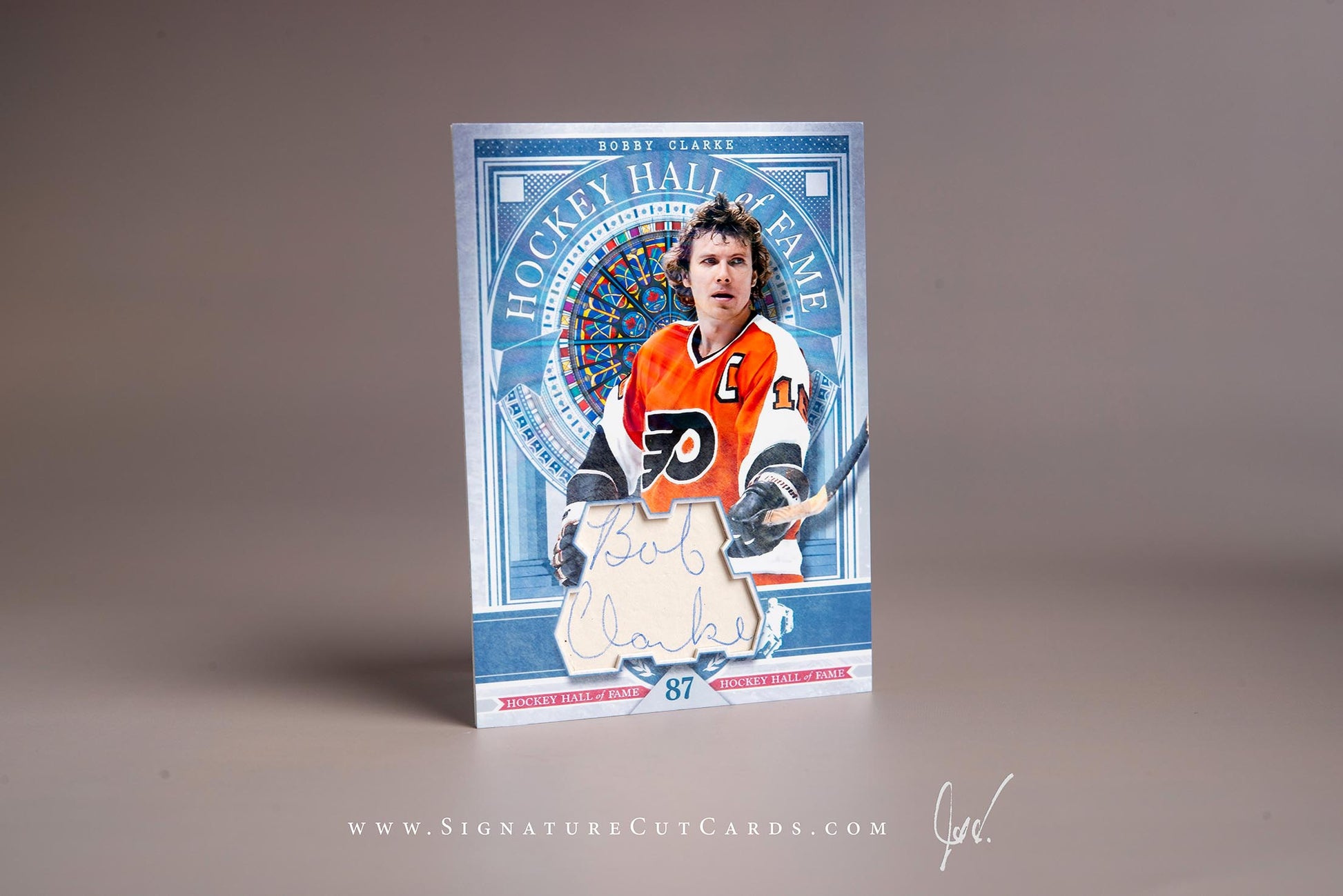 Bobby Clarke Philadelphia Flyers Signature Cut Card Autograph