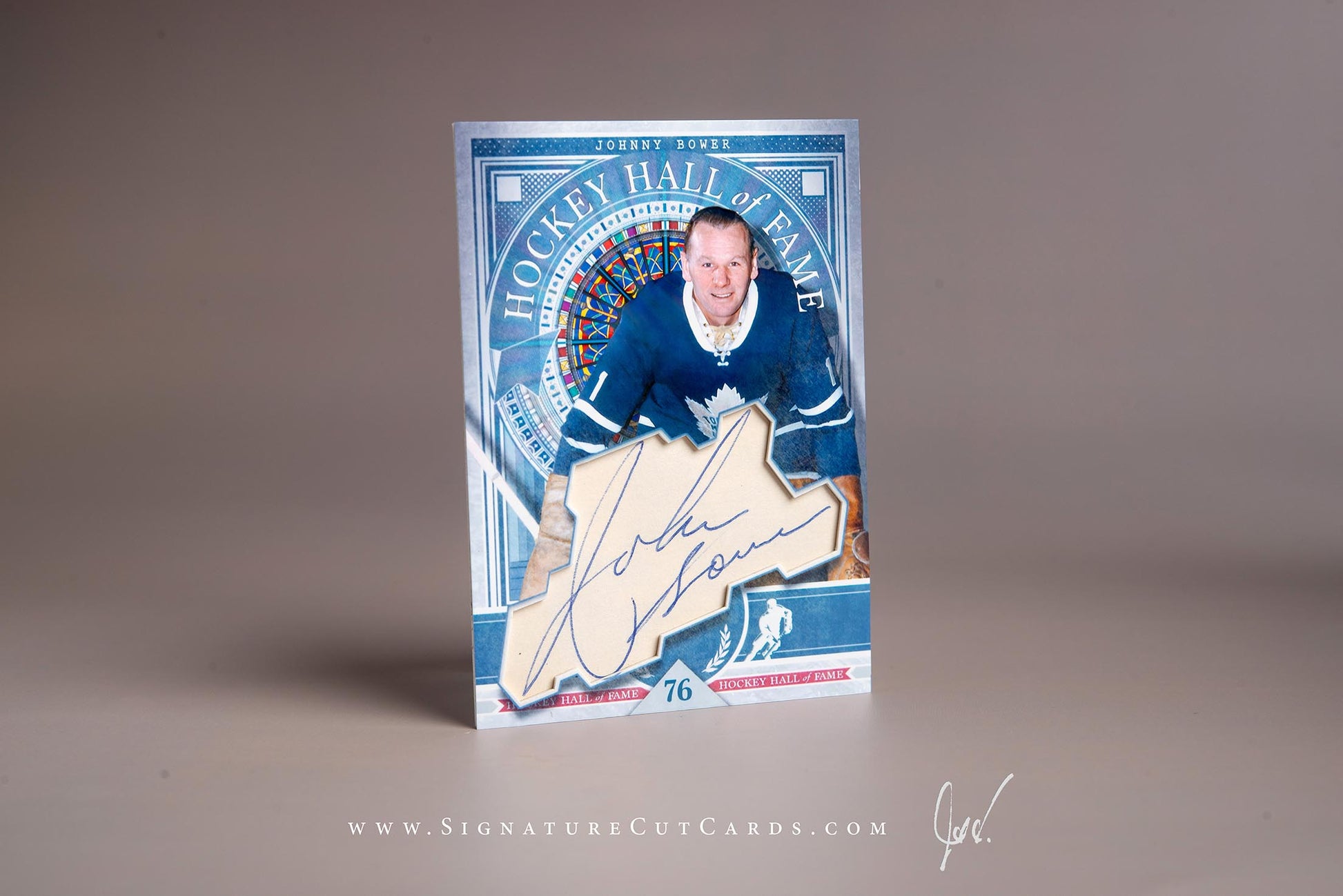 Johnny Bower Toronto Maple Leafs Signature Cut Card Autograph