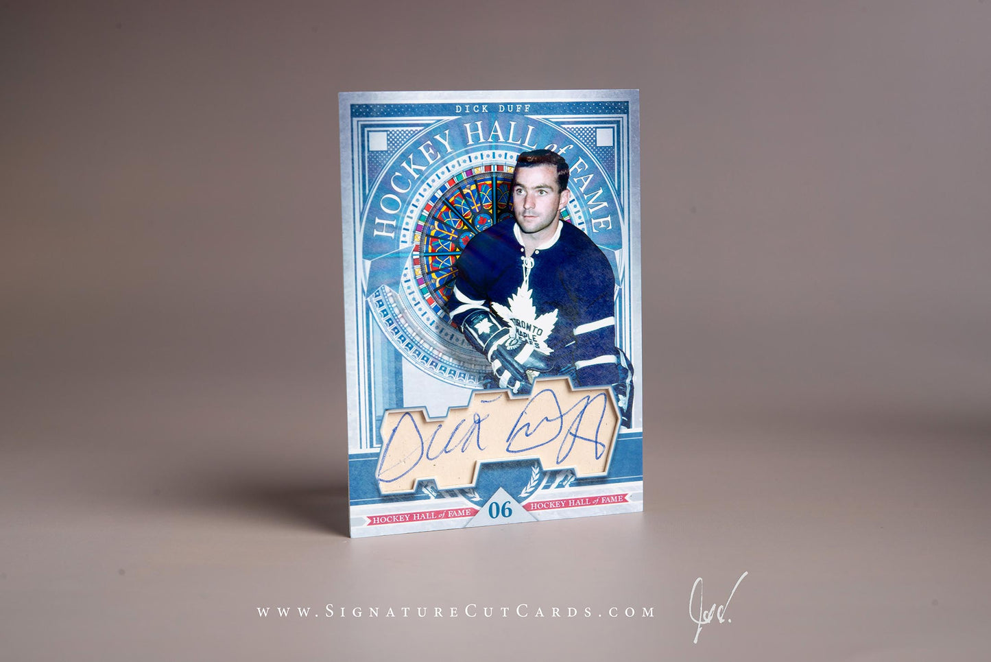 Dick Duff Toronto Maple Leafs Signature Cut Card Autograph