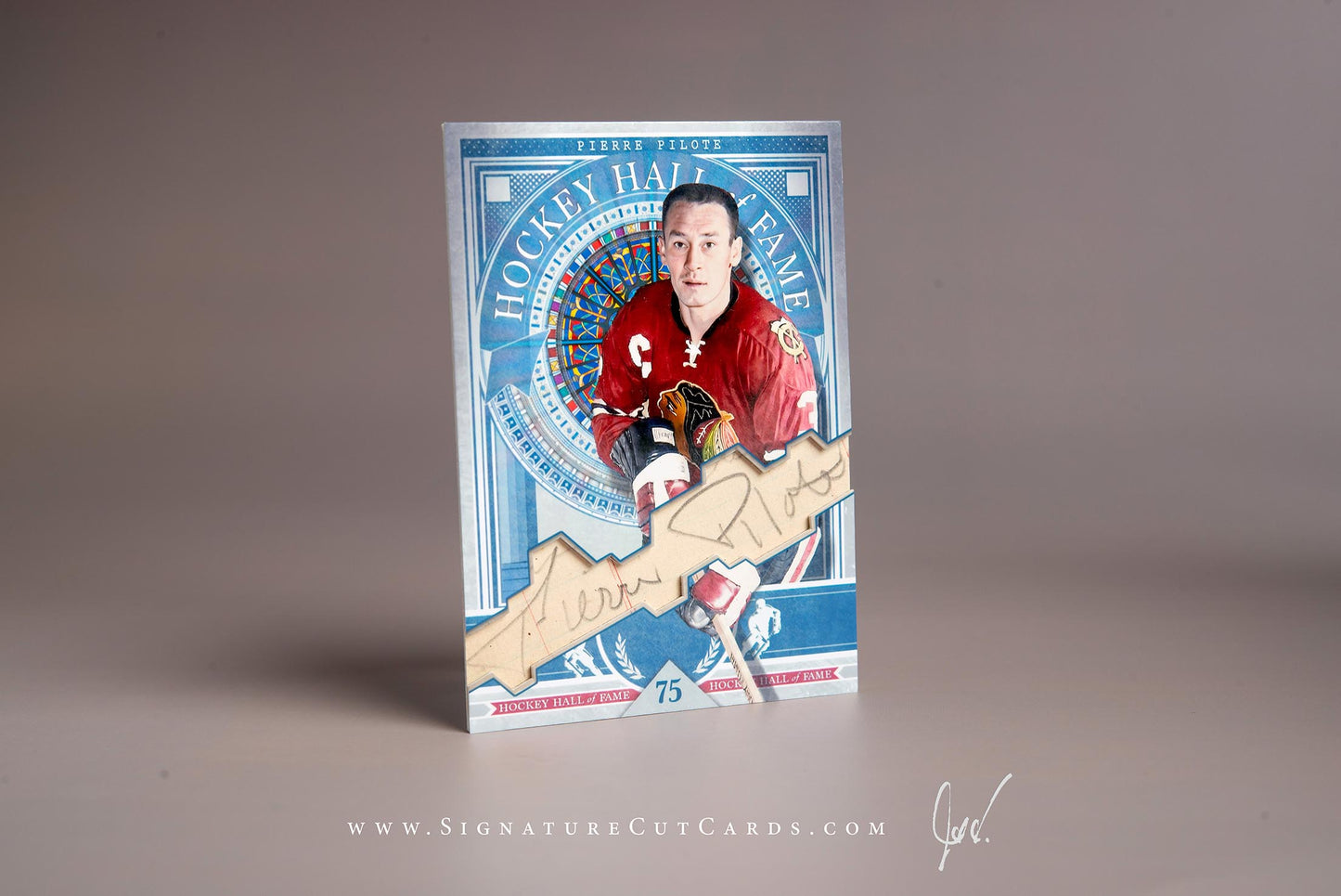 Pierre Pilot Chicago Blackhawks Signature Cut Card Autograph