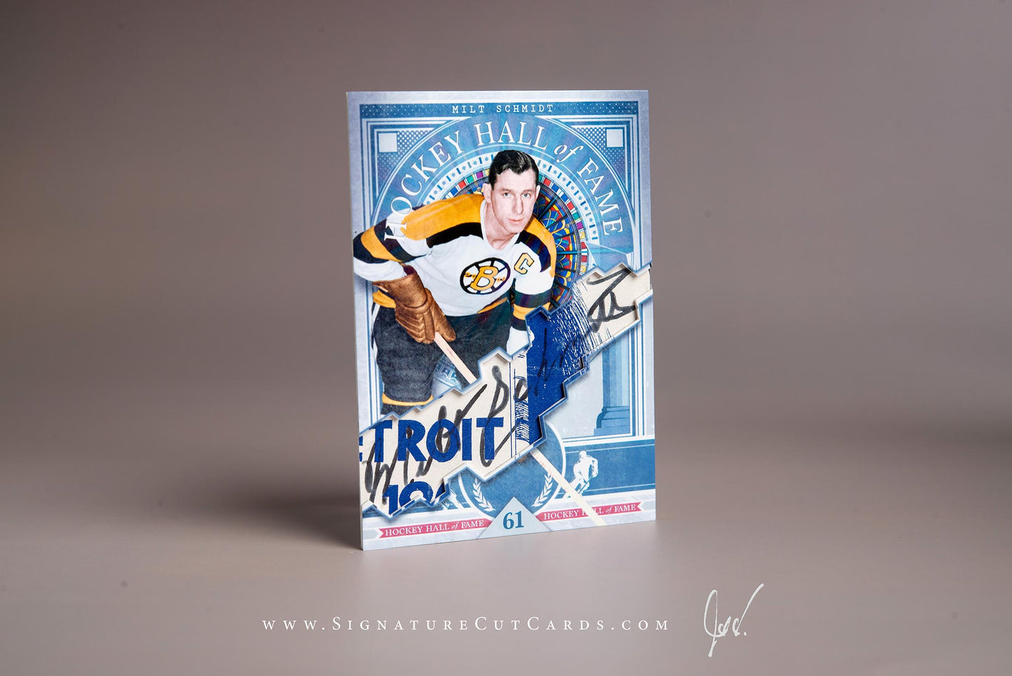 Milt Schmidt Boston Bruins Signature Cut Card Autograph