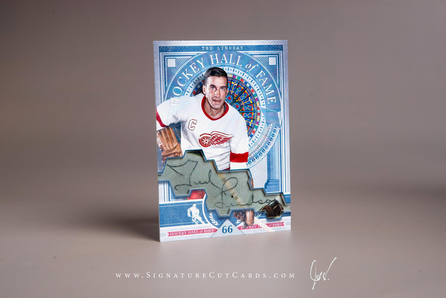 Ted Lindsay Detroit Red Wings Signature Cut Card Autograph