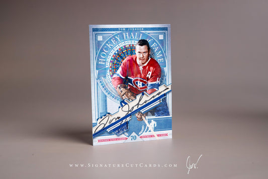 Tom Johnson Montreal Canadiens Signature Cut Card Autograph