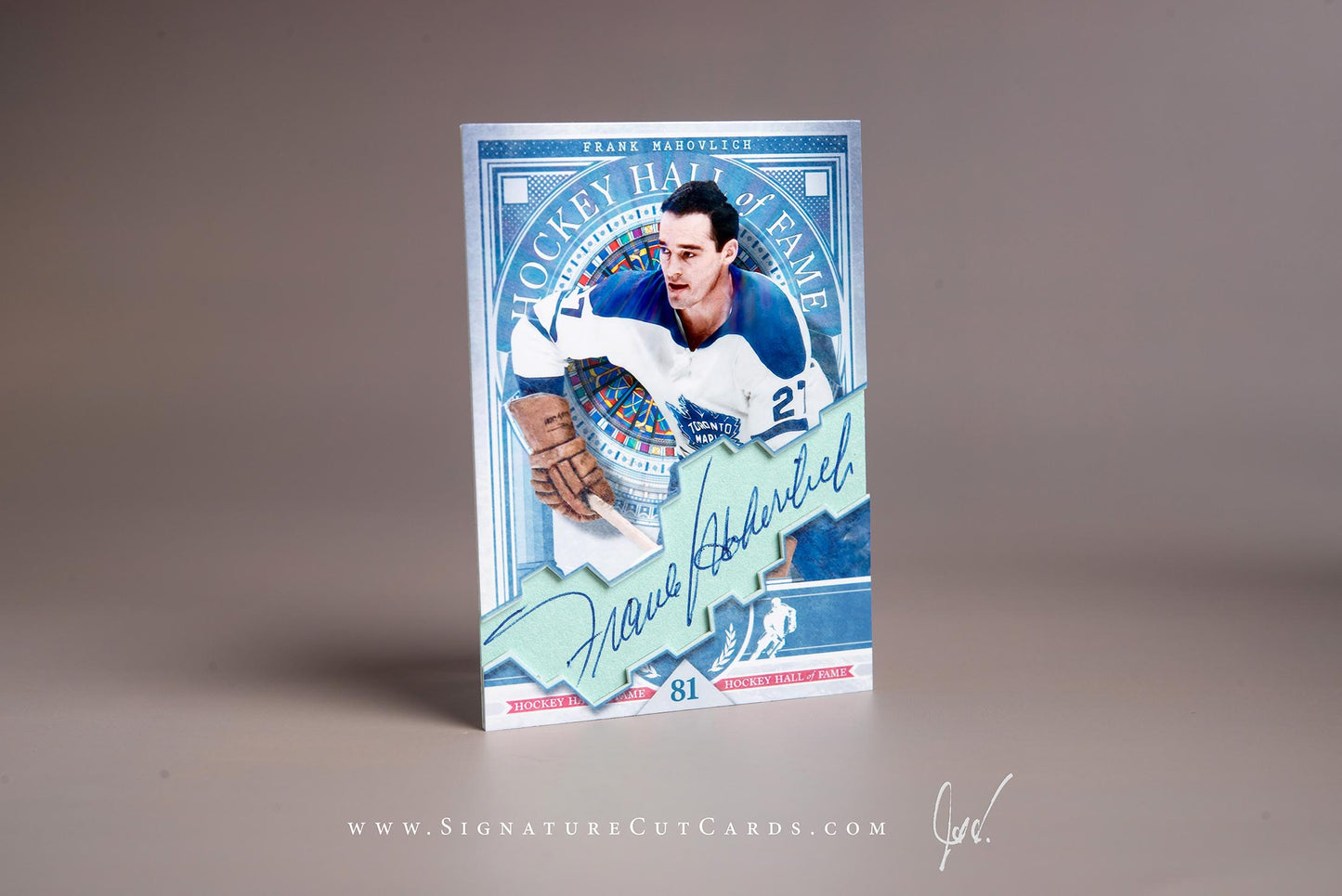 Frank Mahovlich Toronto Maple Leafs Signature Cut Card Autograph