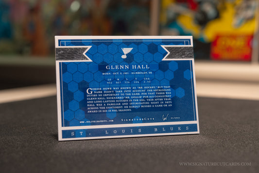 Glenn Hall St. Louis Blues Signature Cut Card Back