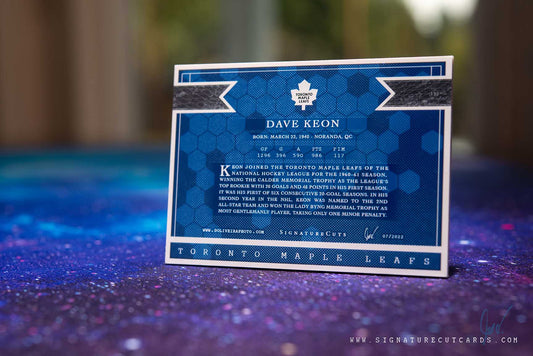 Dave Keon Toronto Maple Leafs Signature Cut Card Back