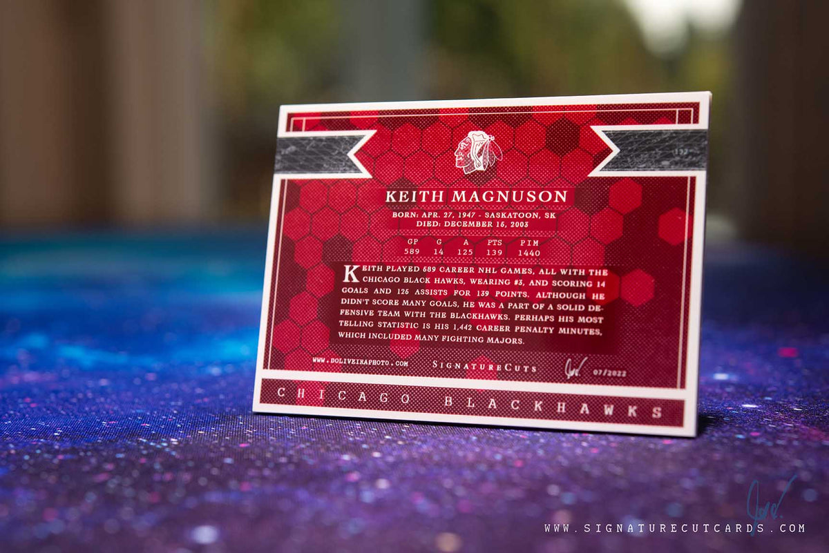 Keith Magnuson Chicago Blackhawks Signature Cut Card Back