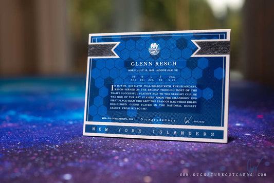 Glenn Resch New York Islanders Signature Cut Card Back