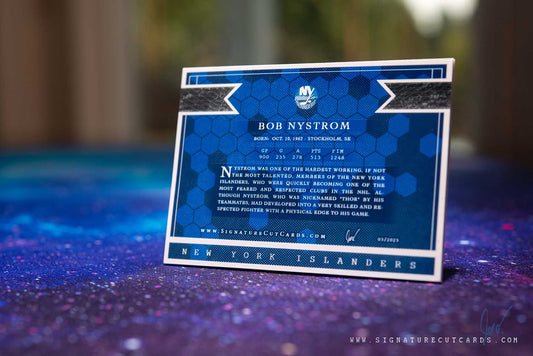 Bob Nystrom New York Rangers Signature Cut Card Back