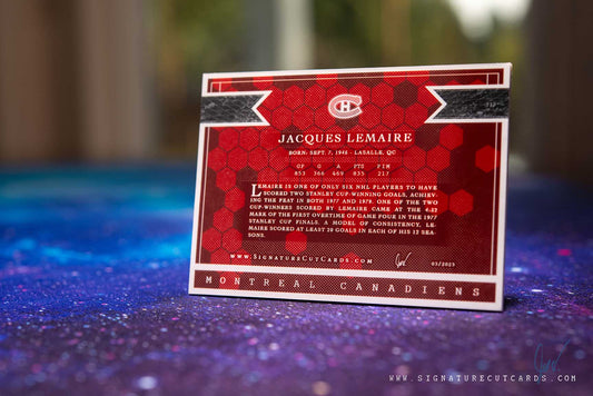 Jacques Lemaire Montreal Canadiens Signature Cut Card Back